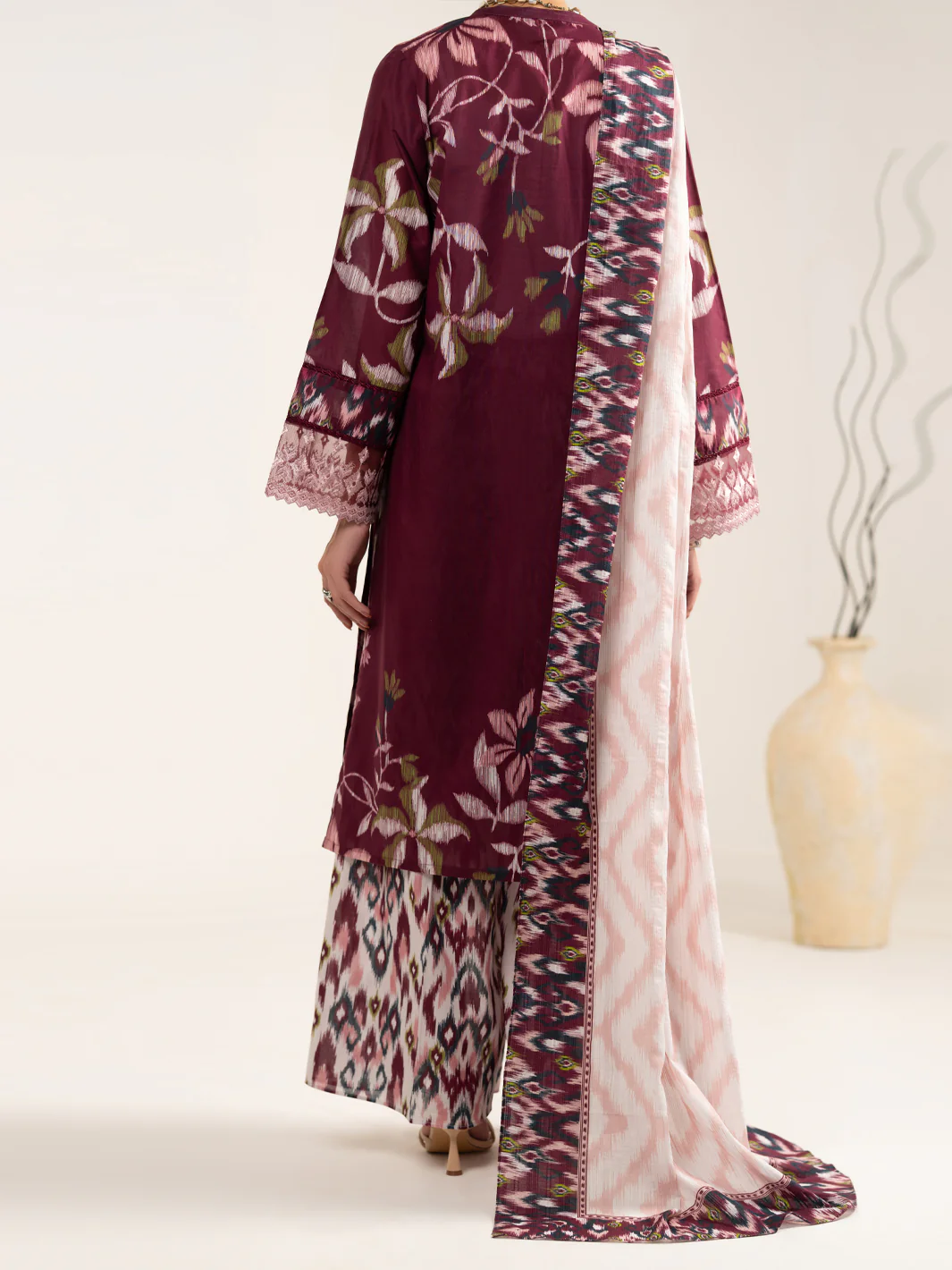 Maroon Lawn 3Pc Unstitched - ALP-3PS-2431 - Image 3