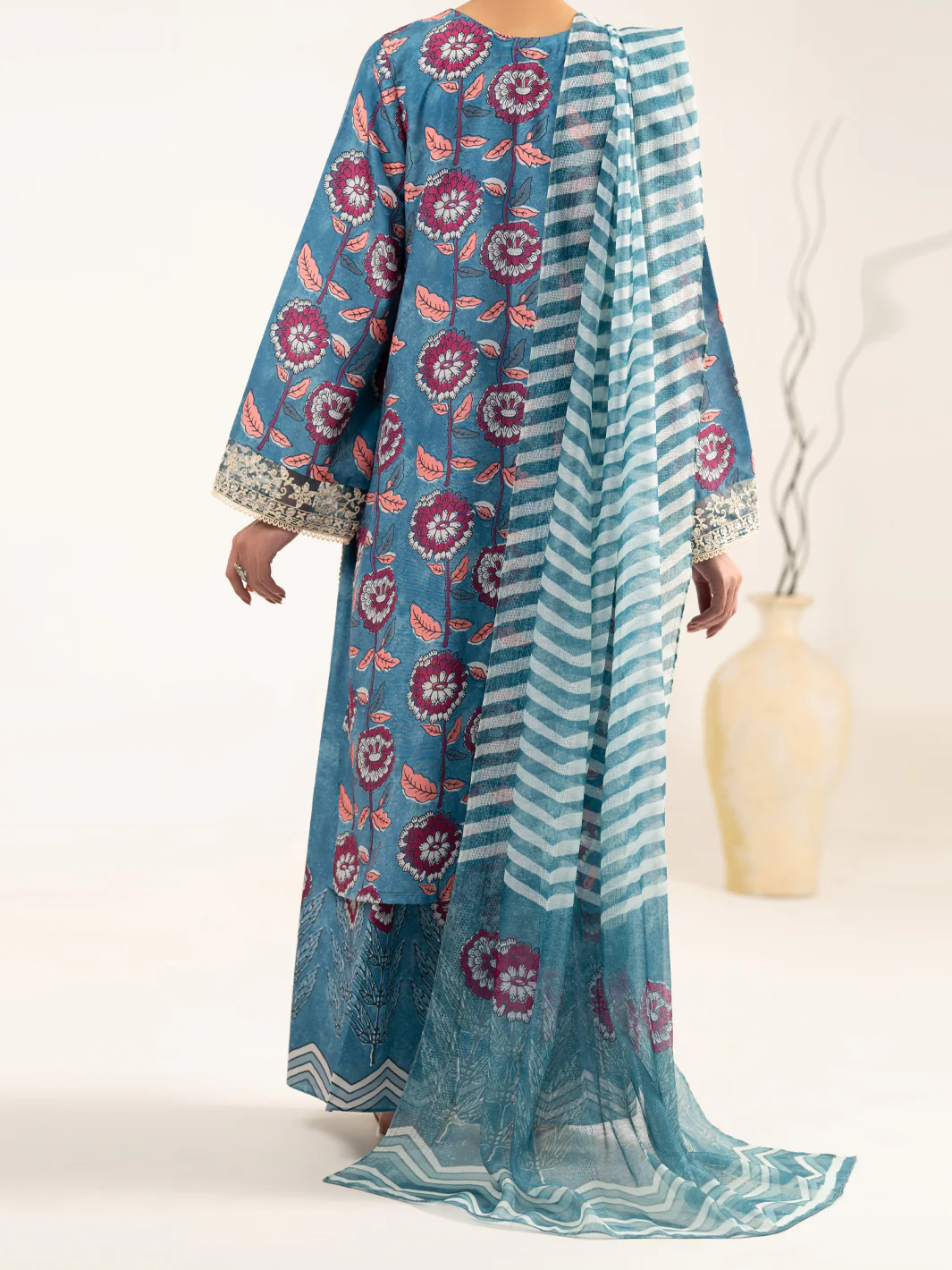 Green Silk 3Pc Unstitched - ALP-3PS-2440 - Image 3