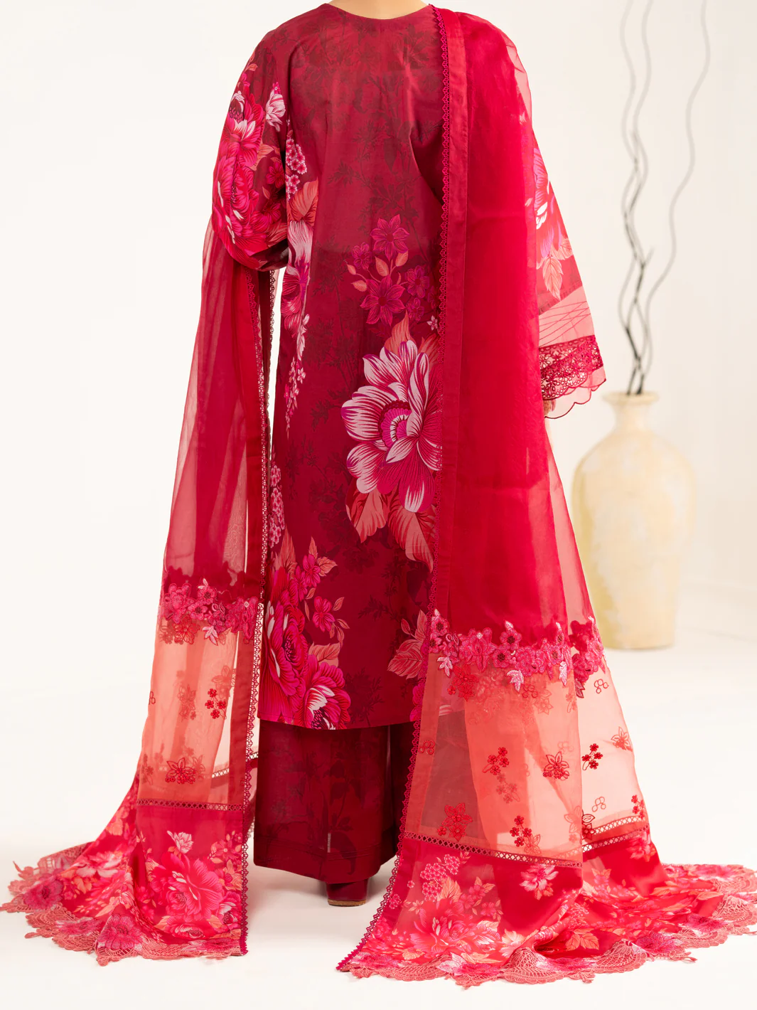 Maroon Lawn 3Pc Unstitched - ALP-3PS-2445 - Image 3