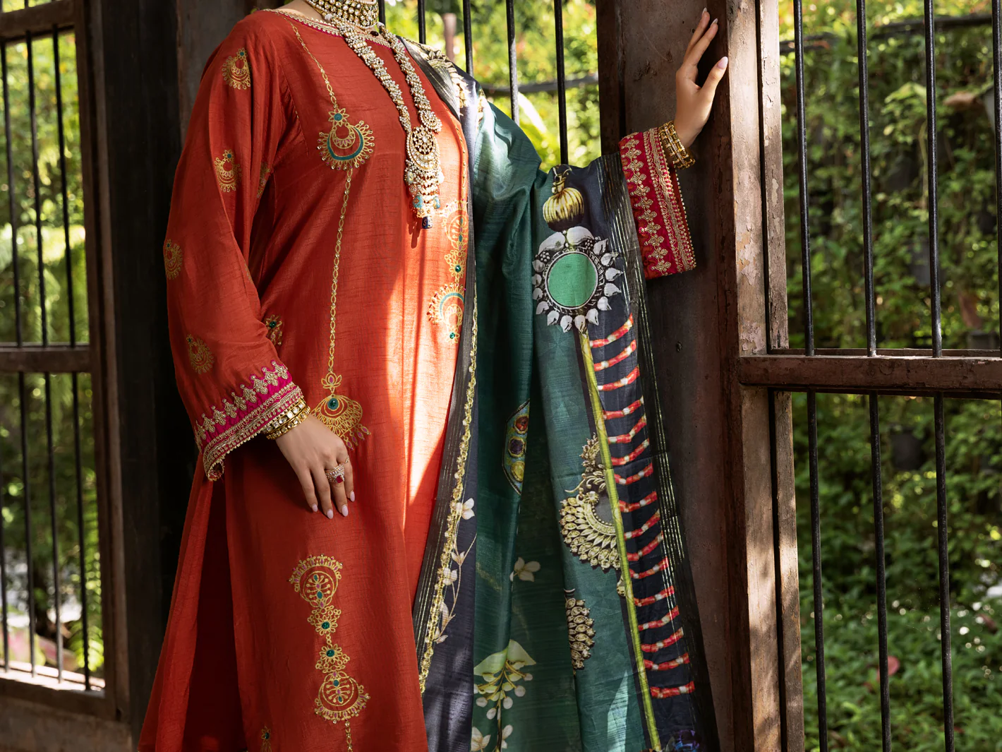 Rust Raw Silk 3 Piece Stitched - ALP-3PS-428 - Image 4