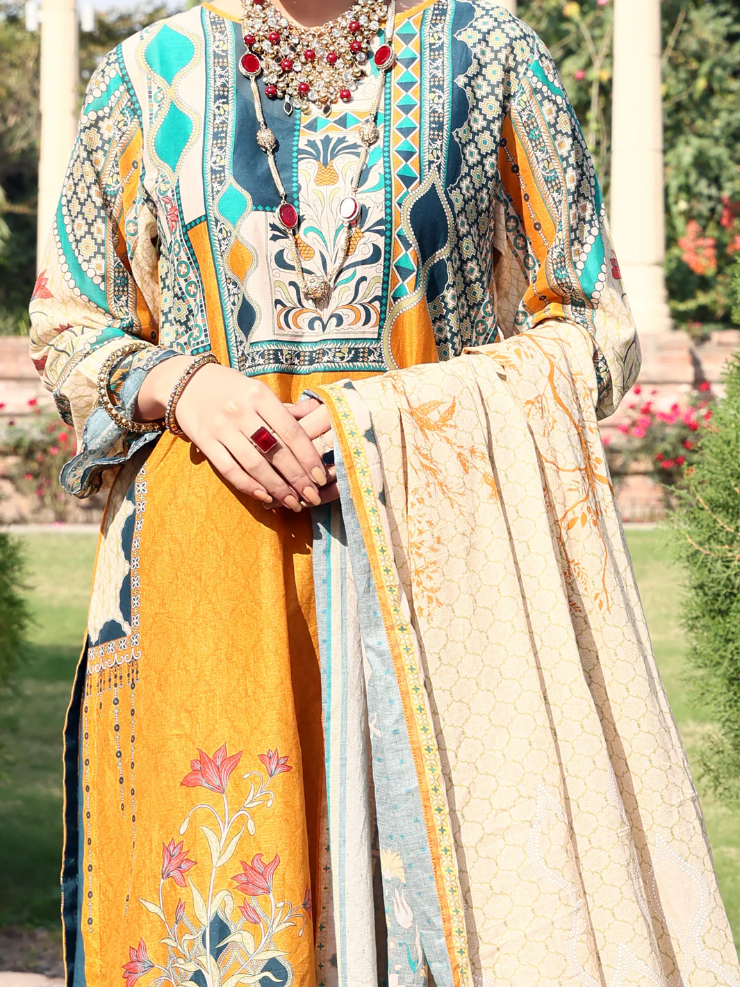 Mustard Lawn 3 Piece Stitched - ALP-3PS-923/S - Image 3