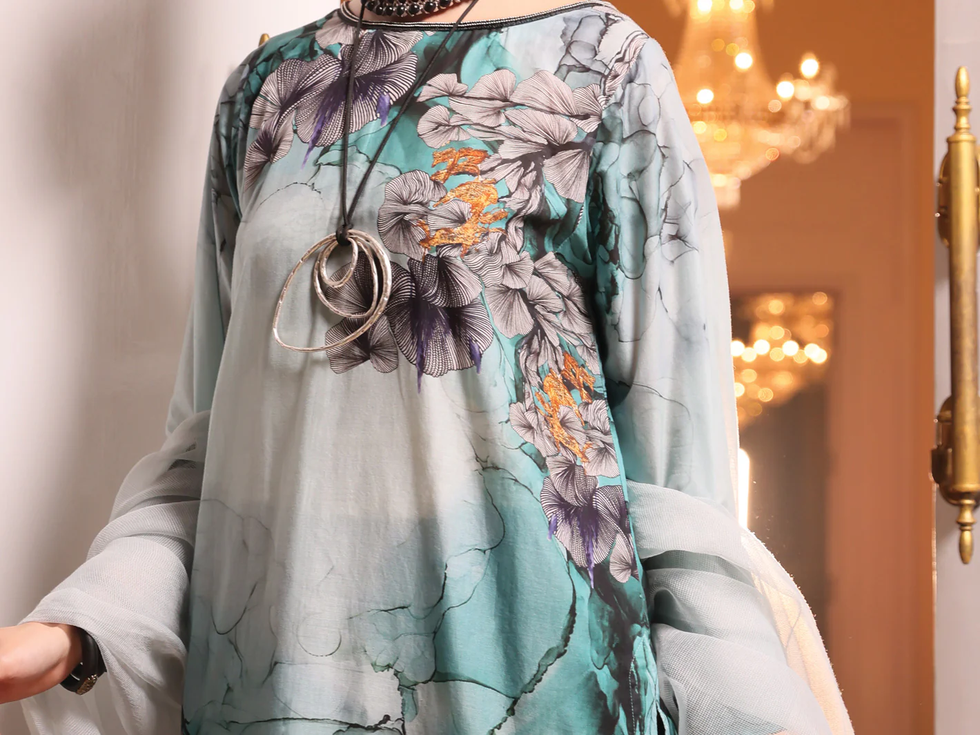 Teal Lawn 3 Piece Stitched - ALP-3PS-940 - Image 3