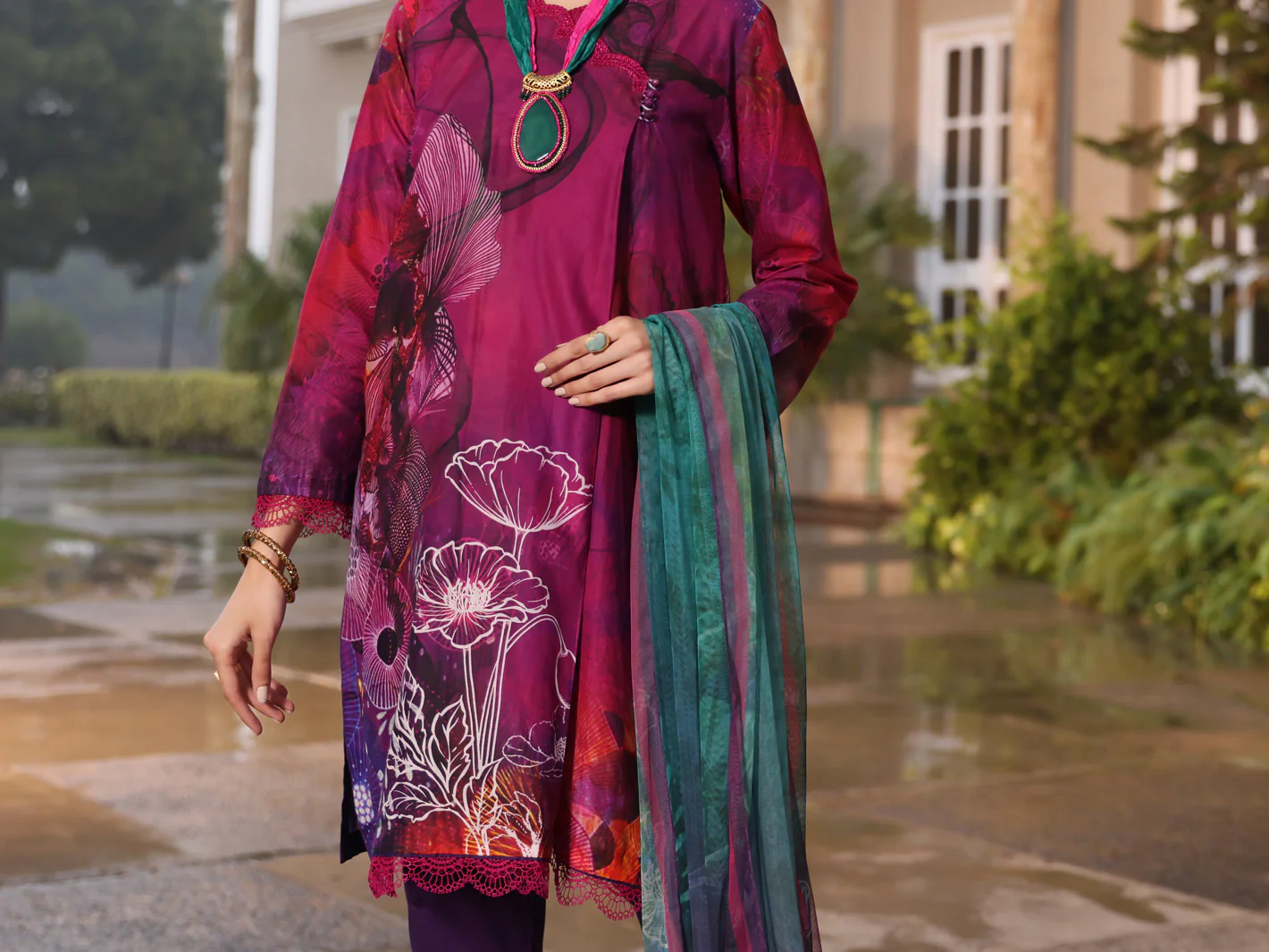 Purple Lawn 3 Piece Stitched - ALP-3PS-942/S - Image 3