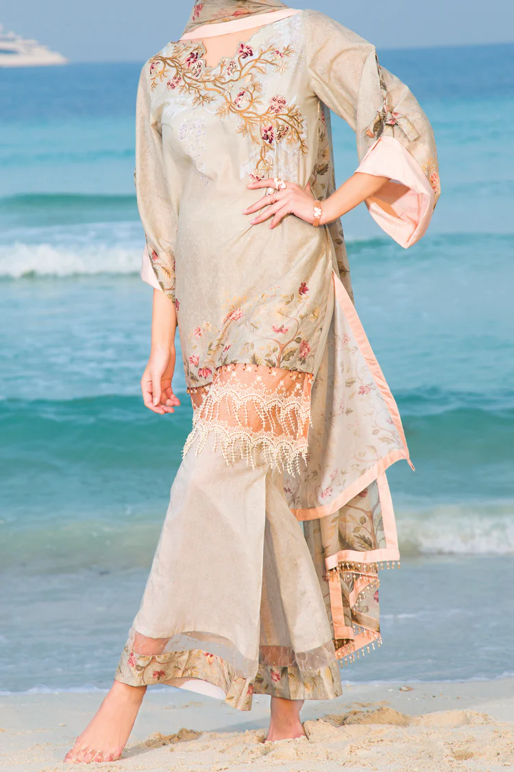 Beige 3 Piece Unstitched - ALP-473