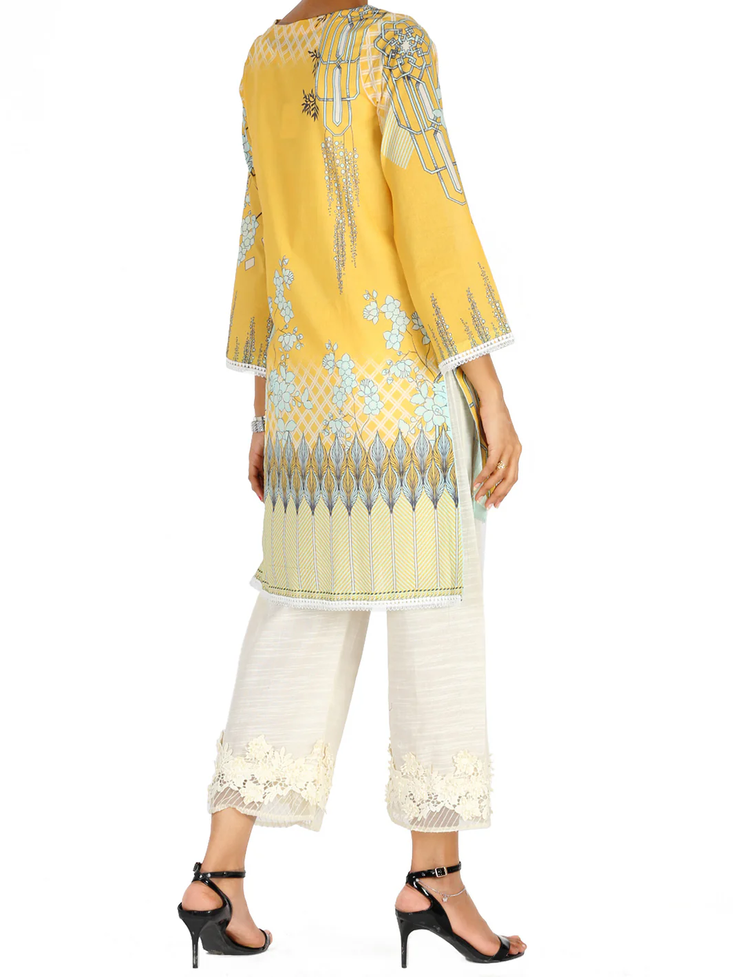 Yellow Lawn Tunic - ALP-LK-1017B - Image 2