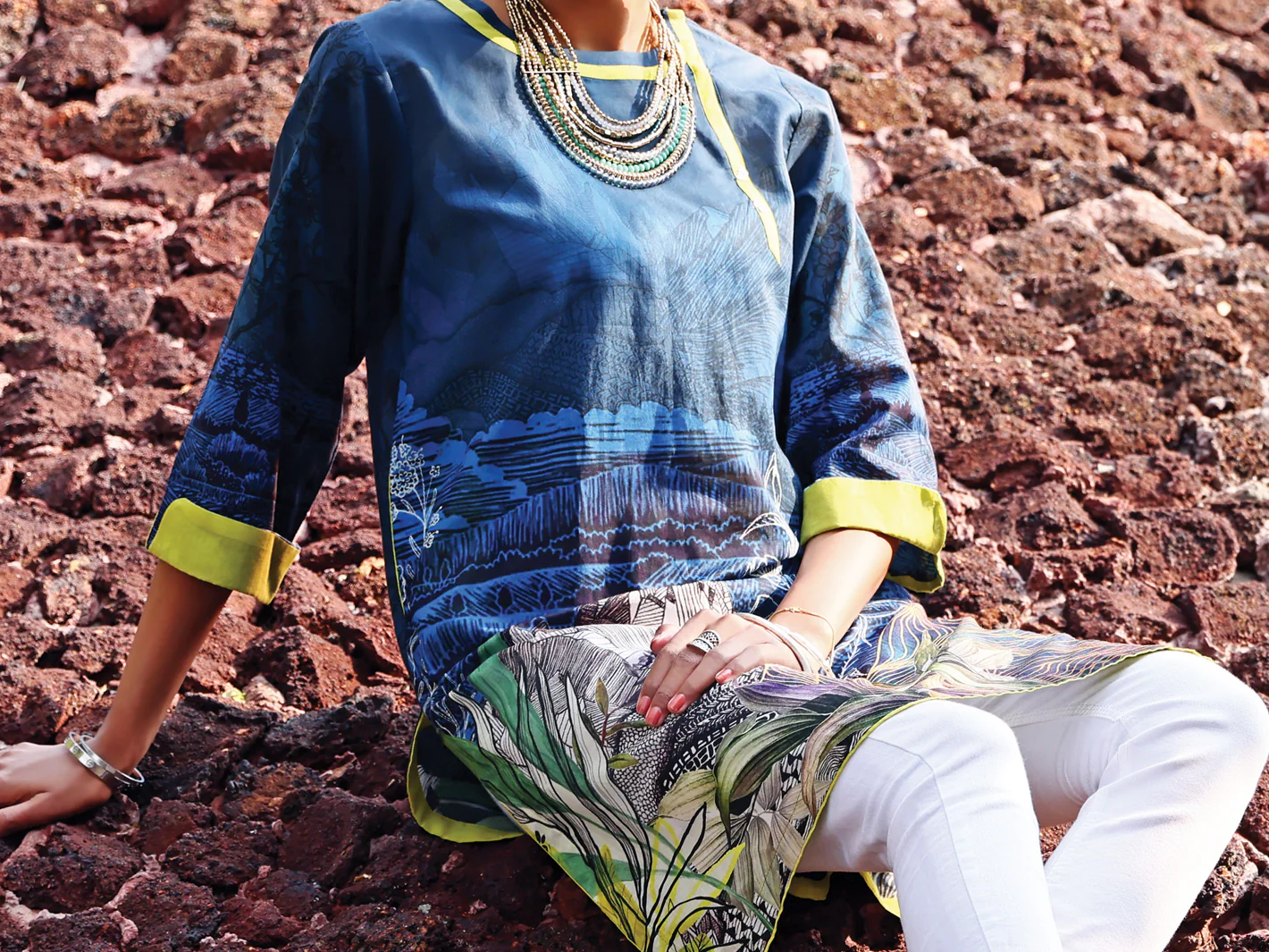 Teal Lawn Tunic - ALP-LK-1018 - Image 2