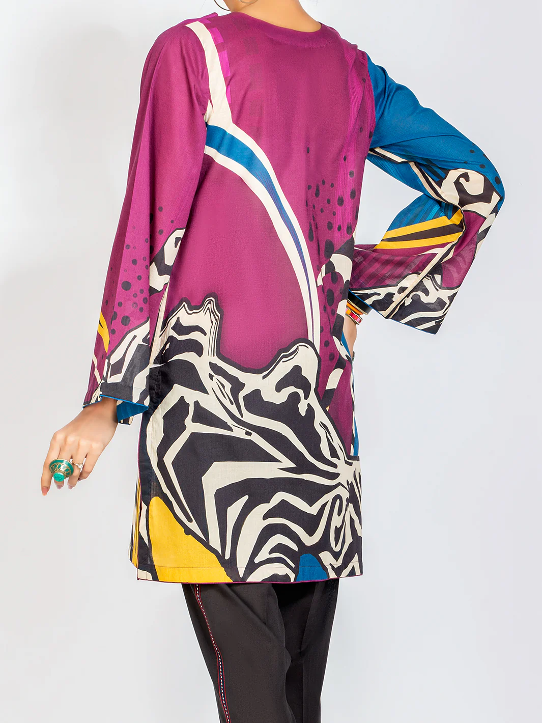 Purple Lawn Tunic - ALP-LK-1107 - Image 2