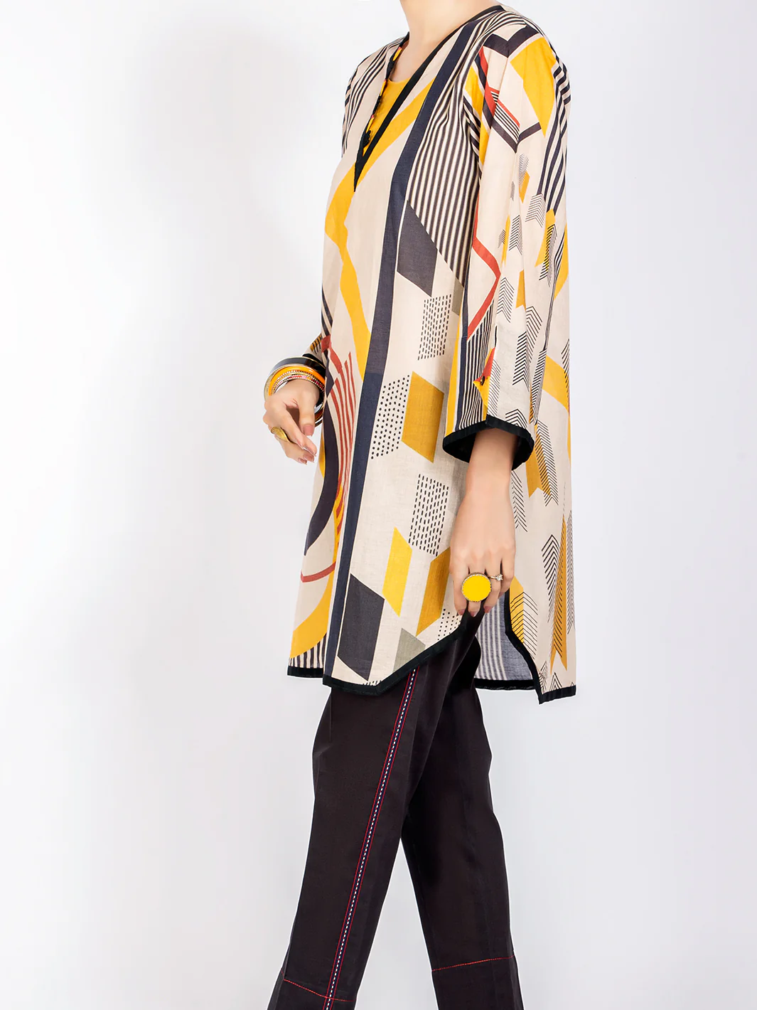 Beige Lawn Tunic - ALP-LK-1108 - Image 3