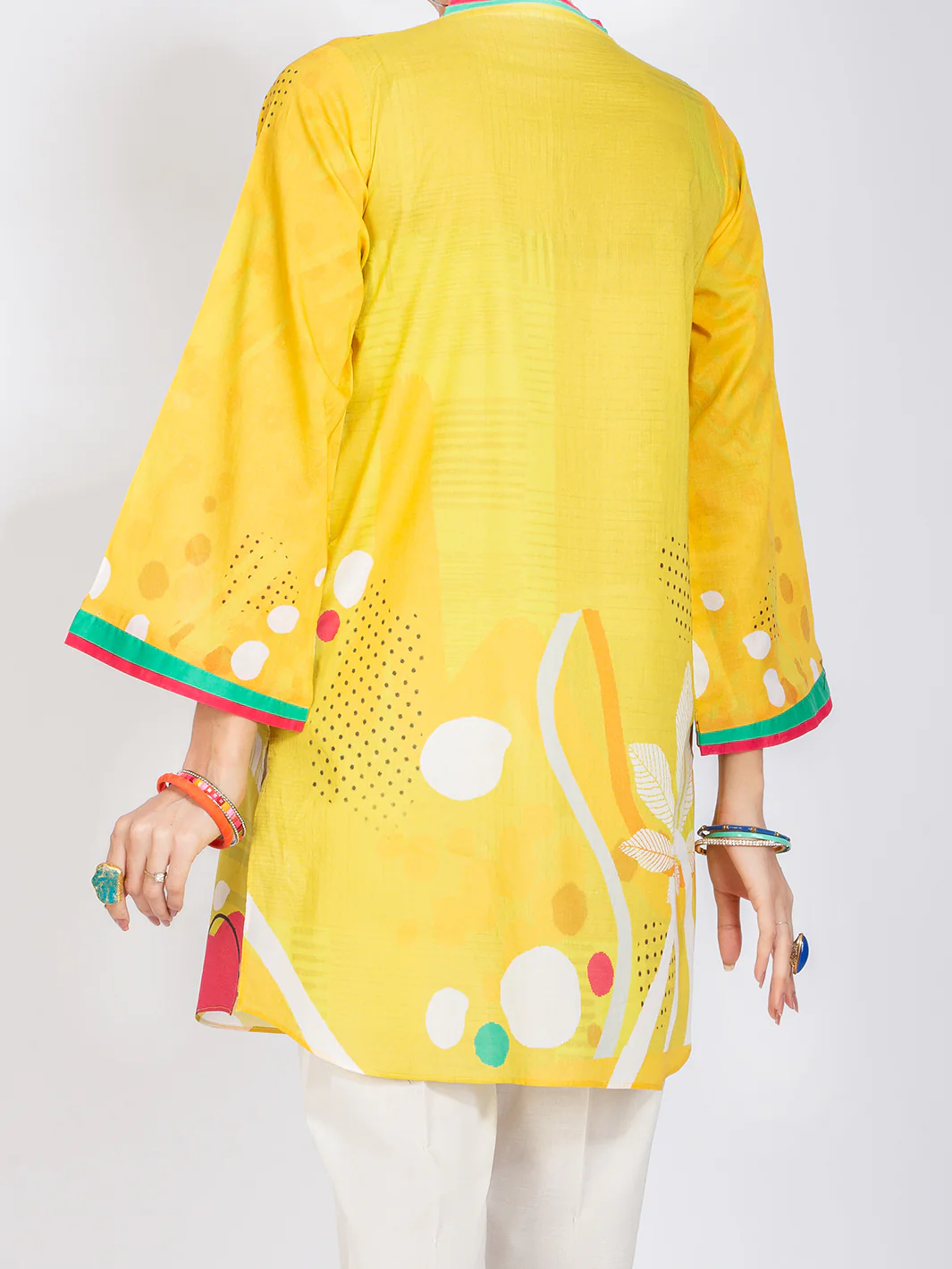 Yellow Lawn Tunic - ALP-LK-1109 - Image 2