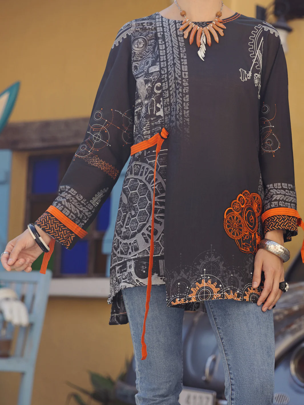 Black Kurti - ALP-LK-1568 - Image 5