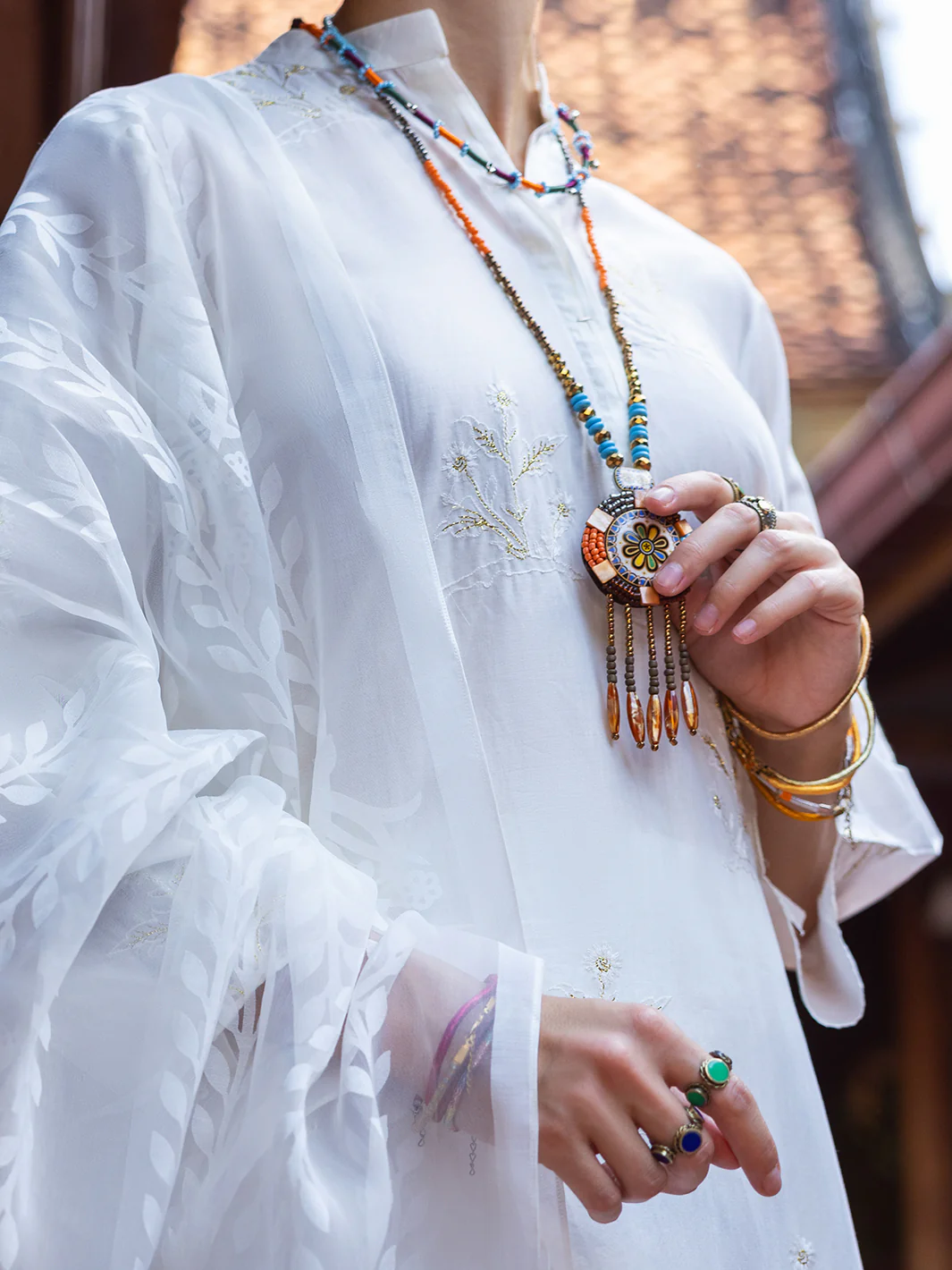 White Lawn Kurti - ALP-LK-1835 - Image 2