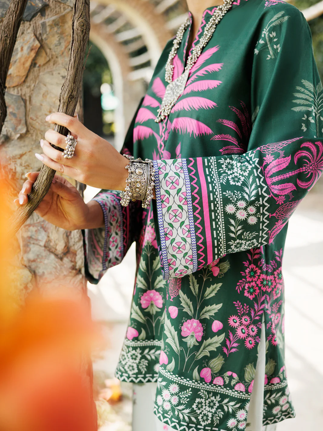 Green Cambric Kurti - ALP-LK-2274 - Image 2