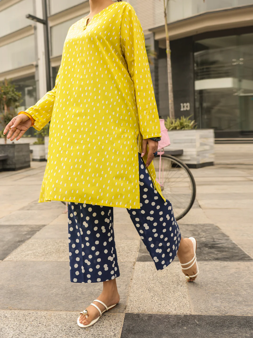 Yellow Lawn Kurti - ALP-SLK-2545 - Image 4