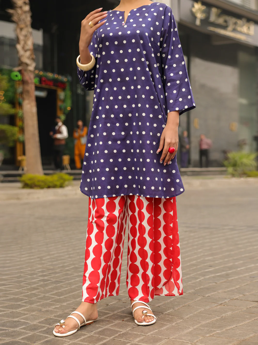 Blue Lawn Kurti - ALP-SLK-2546 - Image 5