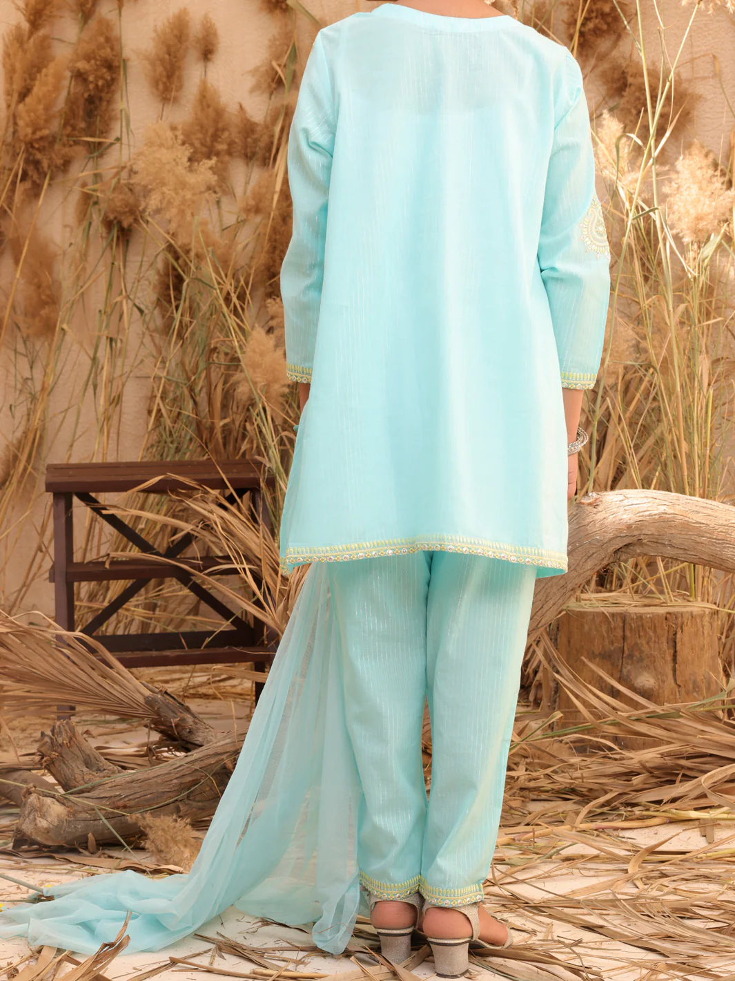 Ice Blue 2 Piece Stitched - ALT-2PS-LKS-1027 - Image 2