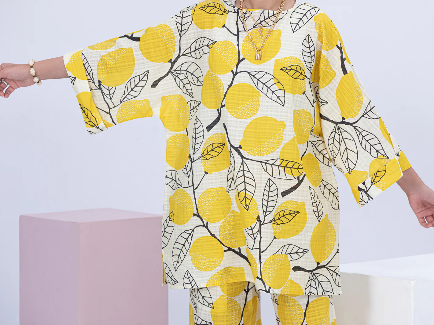 Yellow Dobby Cotton 2 Piece Stitched - ALT-2PS-LKS-1055 - Image 4