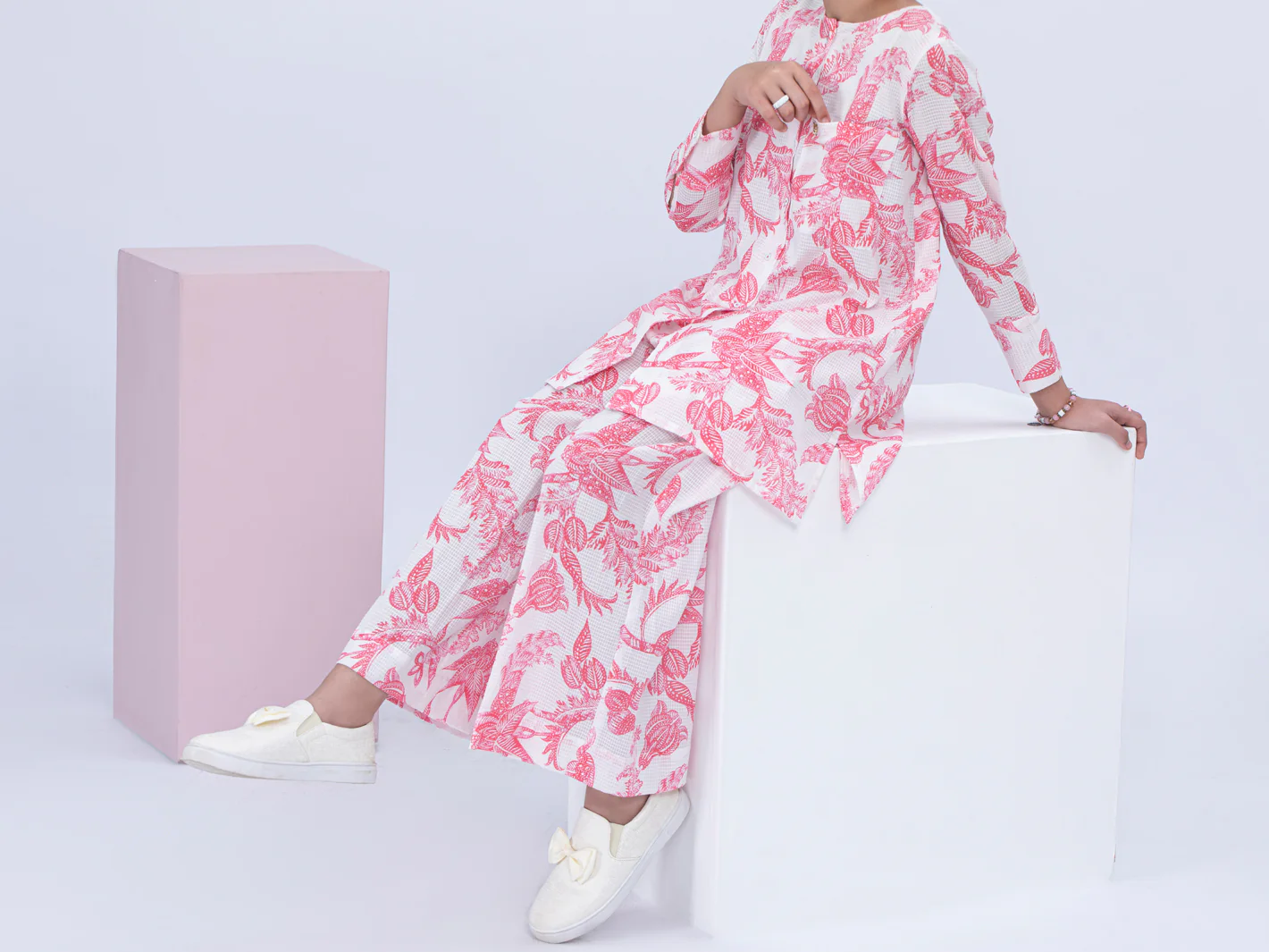 Light Pink Dobby Cotton 2 Piece Stitched - ALT-2PS-LKS-1057 - Image 3