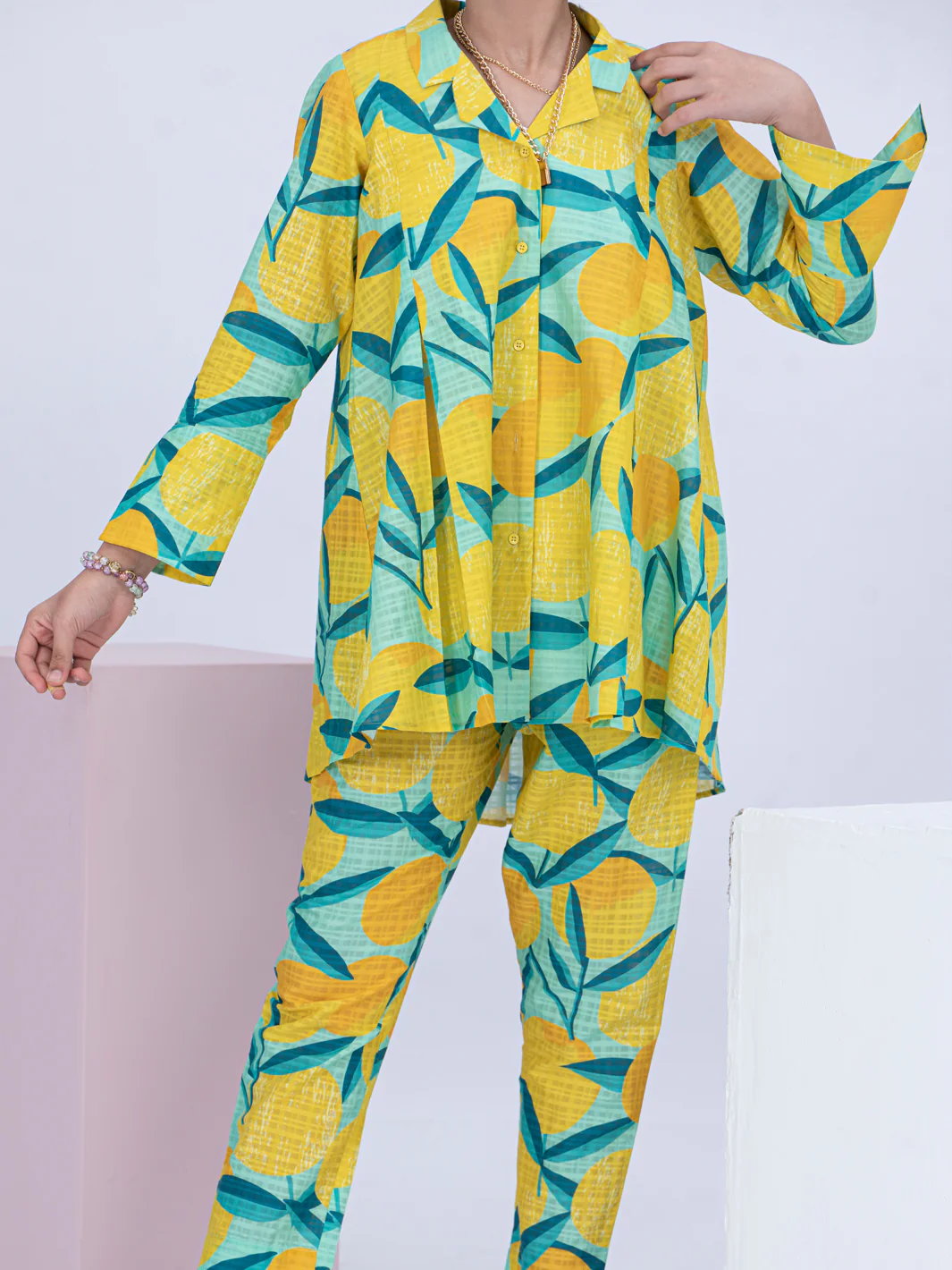 Yellow Cotton Dobby 2 Piece Stitched - ALT-2PS-LKS-1058 - Image 4