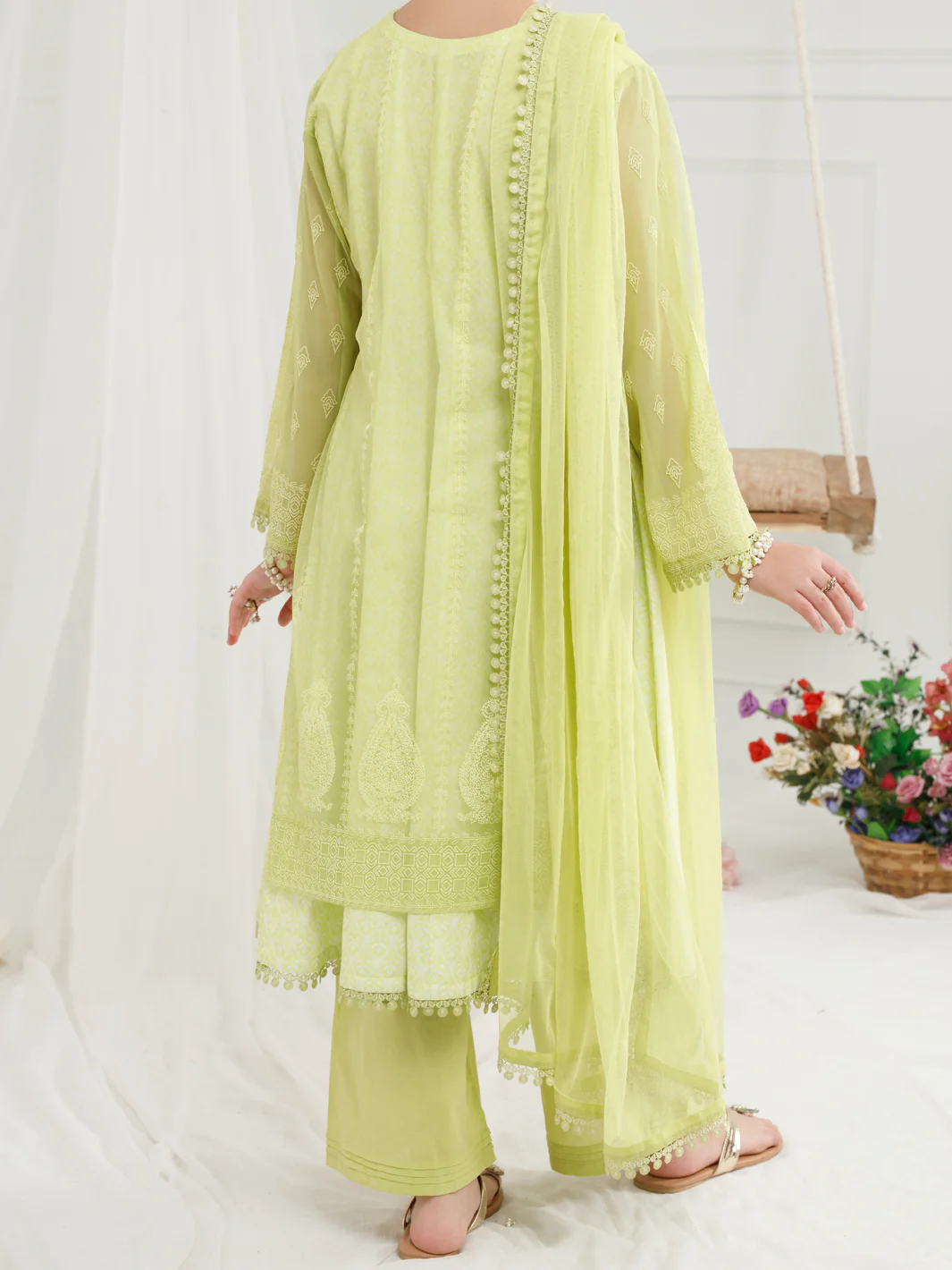 Lime Green Poly Net 3Pc Stitched - ALT-3PS-LS-1154 - Image 2