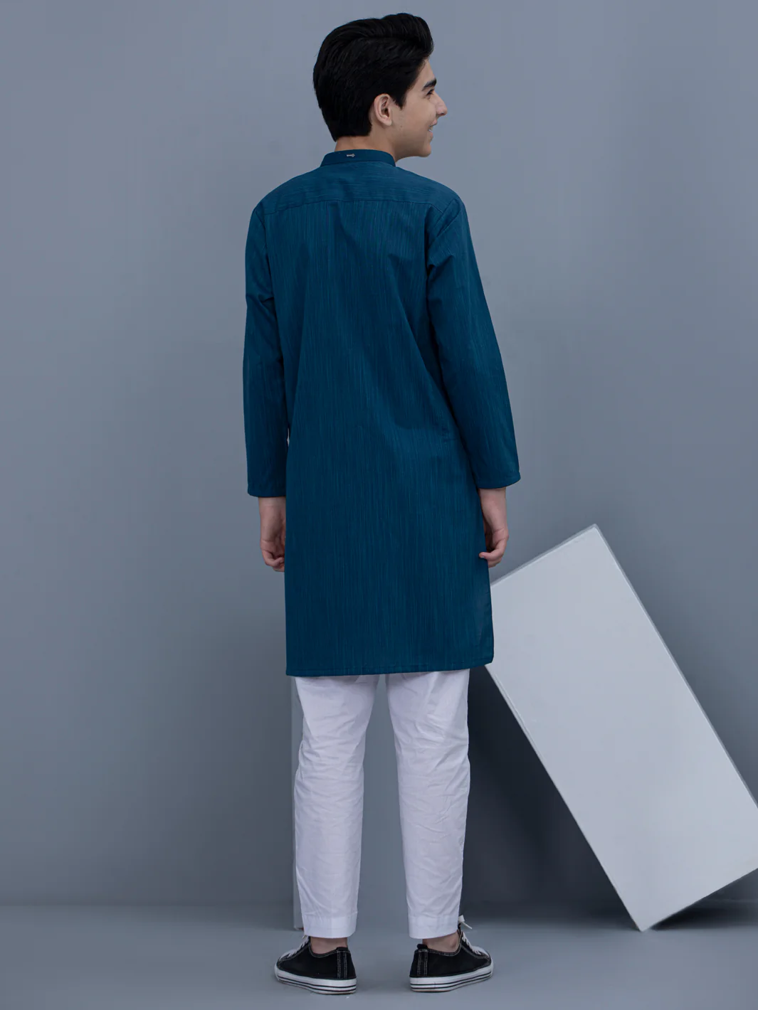 Blue Cotton Kurta - ALT-K-016 - Image 2