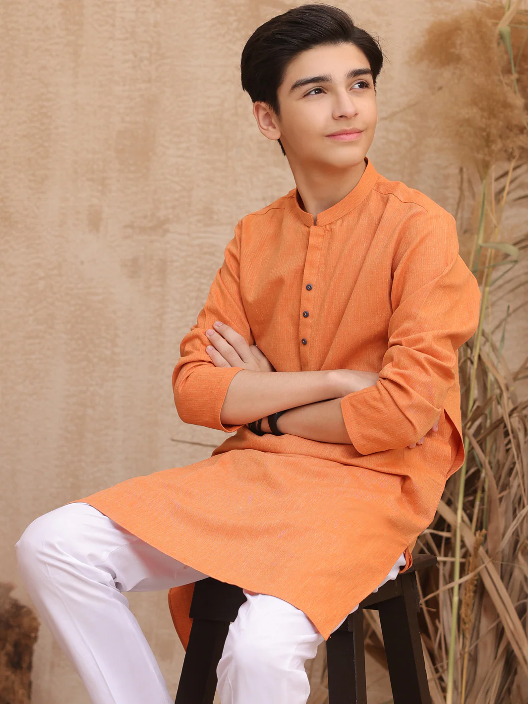 Orange Blended Boy Kurta - ALT-K-017 - Image 2