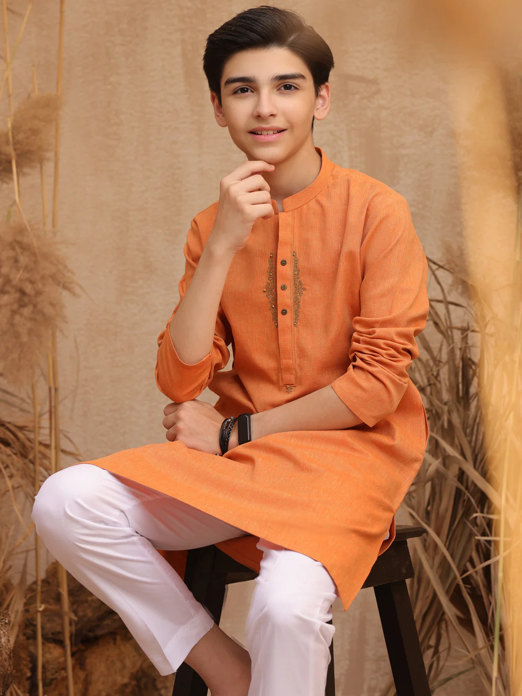 Orange Blended Boy Kurta - ALT-K-019 - Image 2