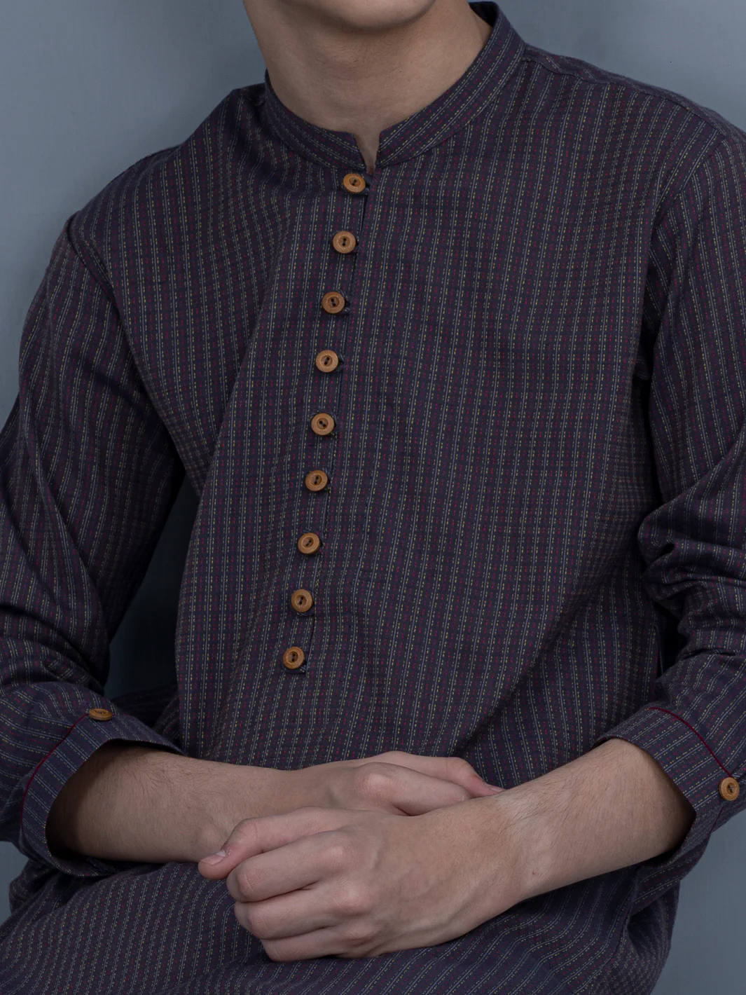 Purple Cotton Kurta - ALT-K-022B - Image 2