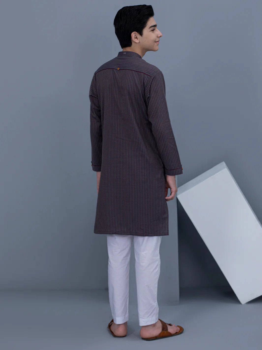 Purple Cotton Kurta - ALT-K-022B - Image 3