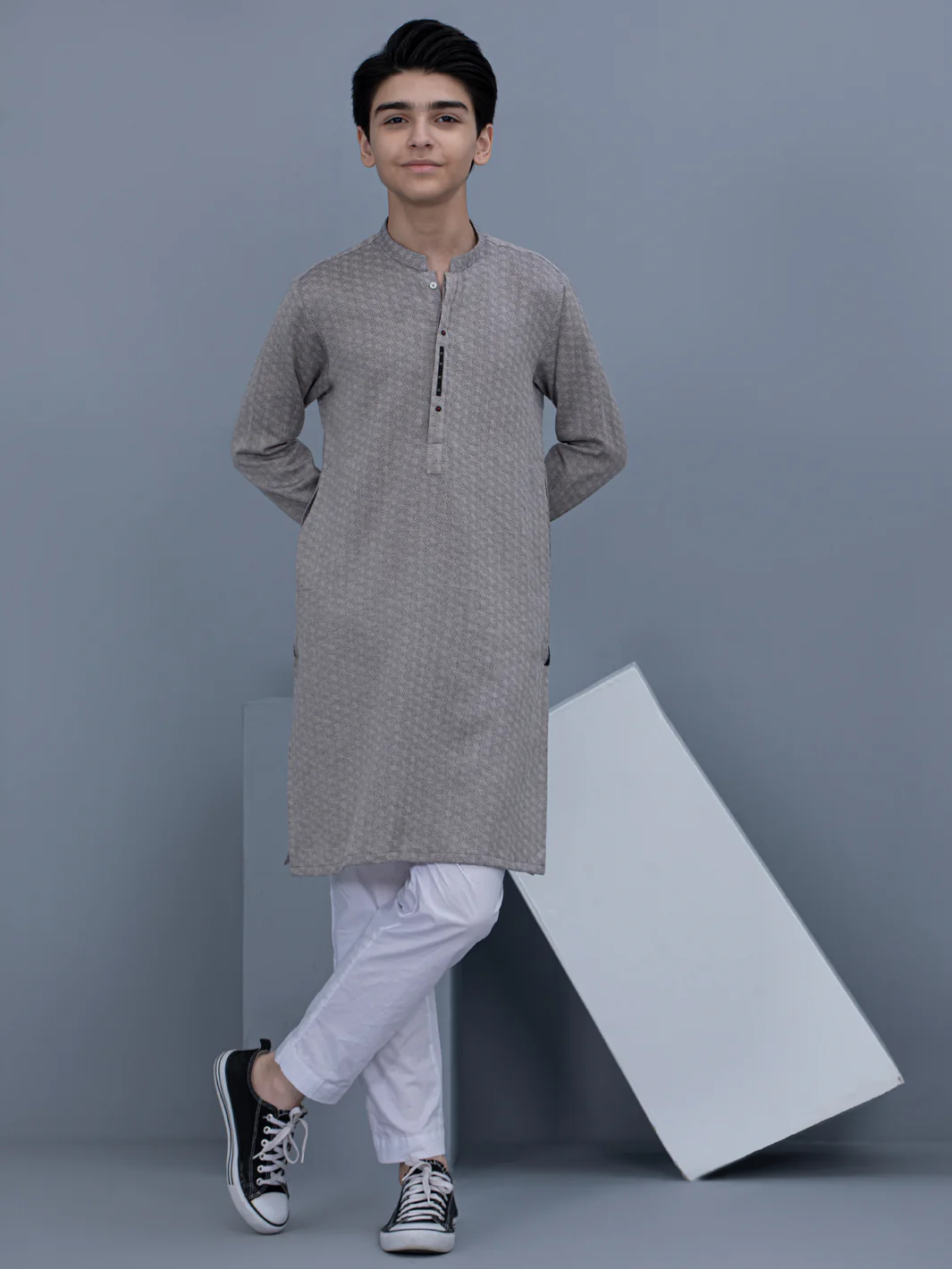 Light Grey Cotton Kurta - ALT-K-028