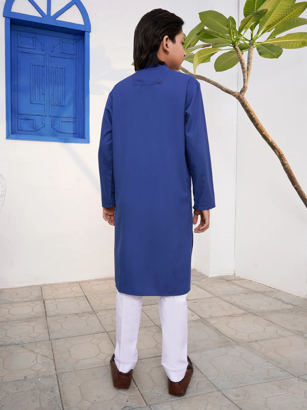 Blue Blended Kurta - ALT-K-054 - Image 3