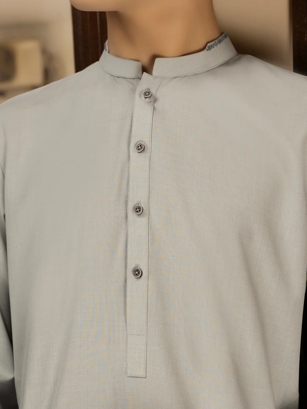 Light Blue Blended Kameez Shalwar - ALT-KS-071 - Image 3