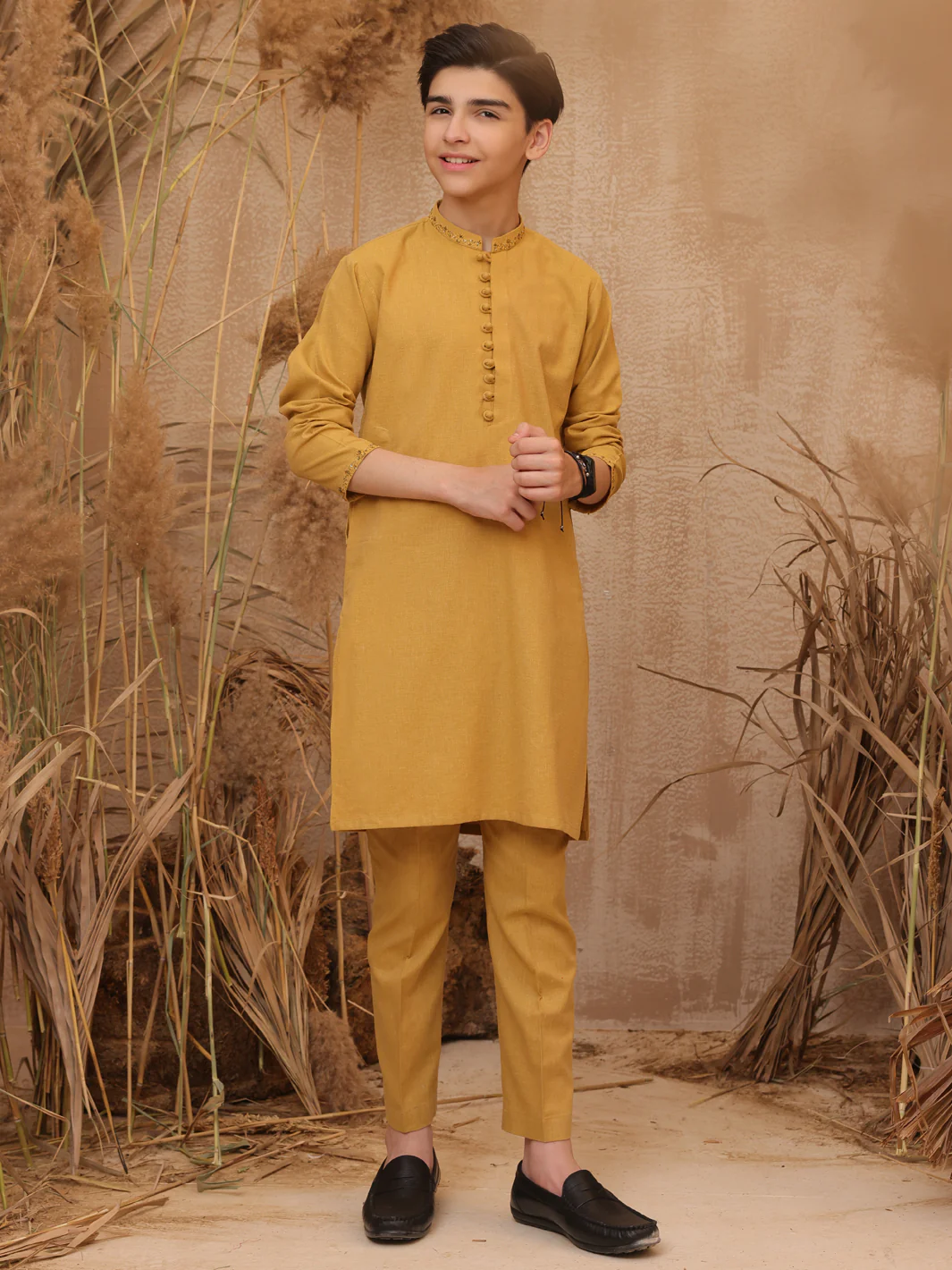 Yellow Blended Kurta Trouser - ALT-KT-028 - Image 2