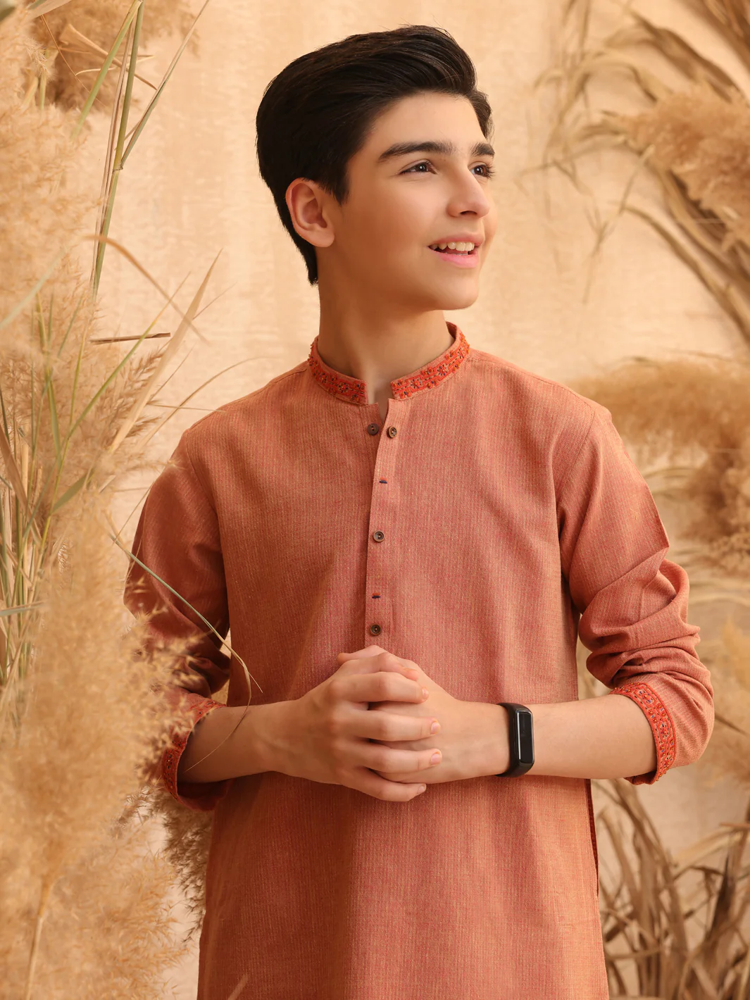 Orange Rust Blended Kurta Trouser - ALT-KT-034 - Image 2