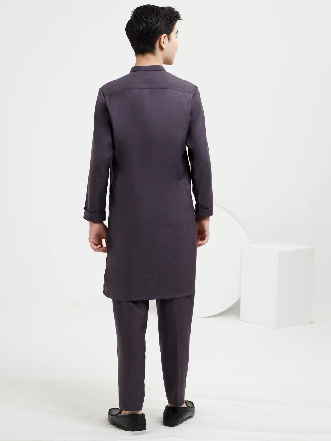 Dark Purple Blended Kurta Trouser - ALT-KT-058B - Image 3