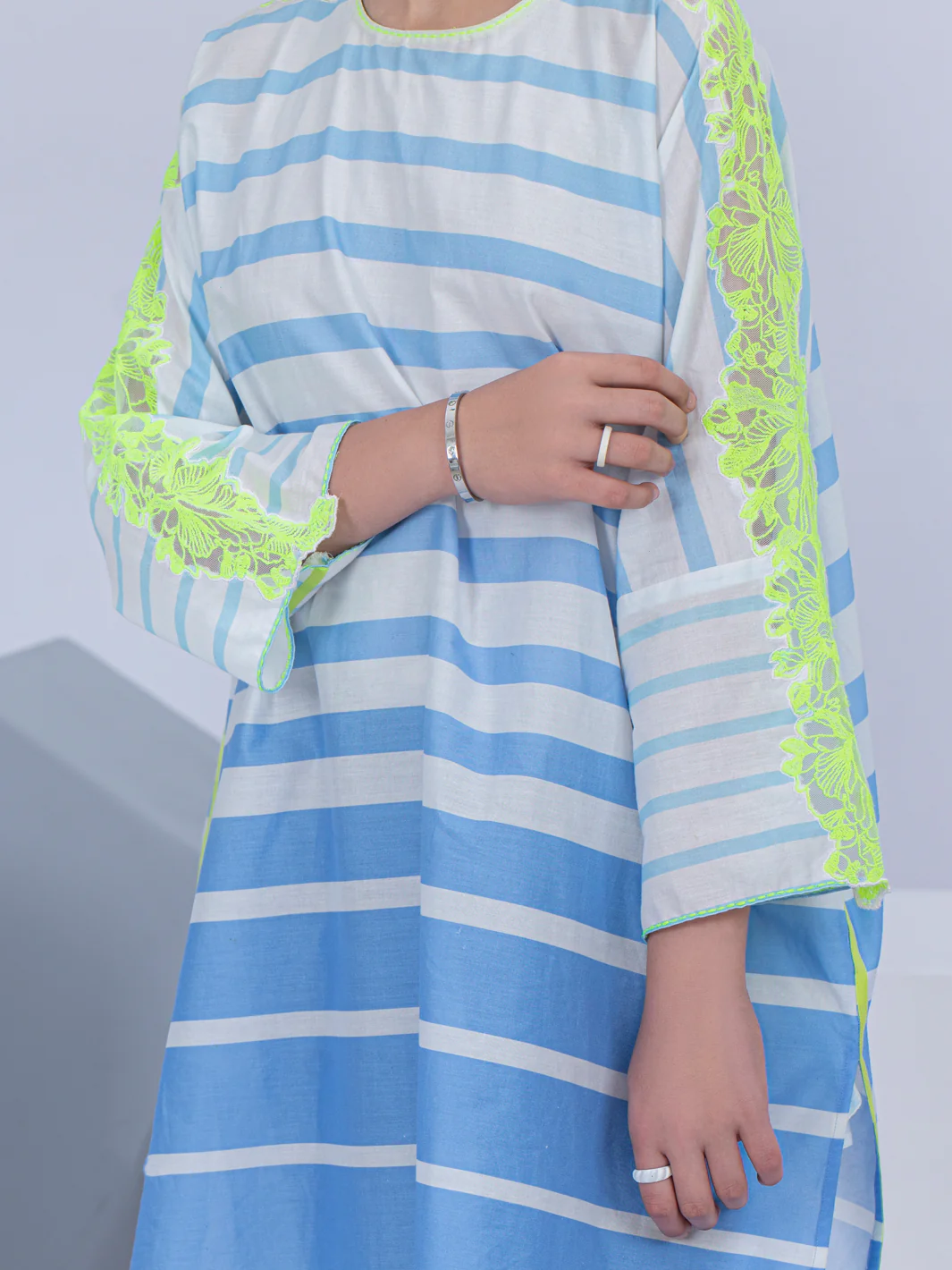 Ice Blue Cambric Kurti - ALT-LK-1048 - Image 3