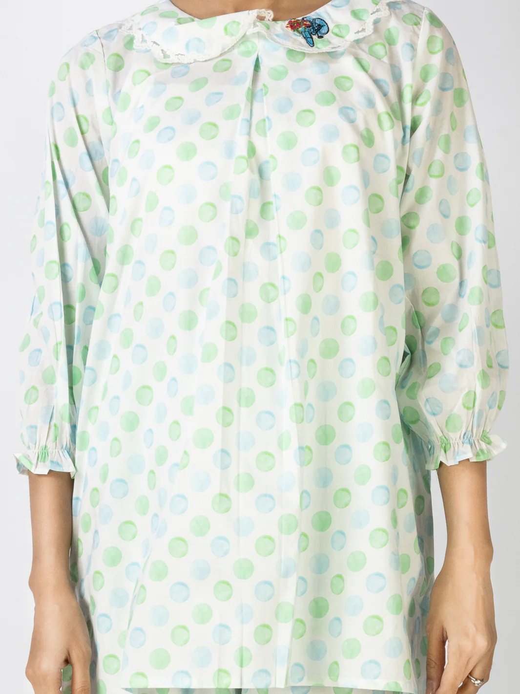 White Lawn 2 Piece Stitched Nightwear - ALT-LKS-NW-1001 - Image 3