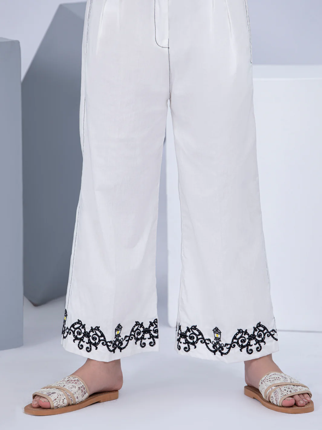 White Cambric Girl Trouser - ALT-T-1019 - Image 2