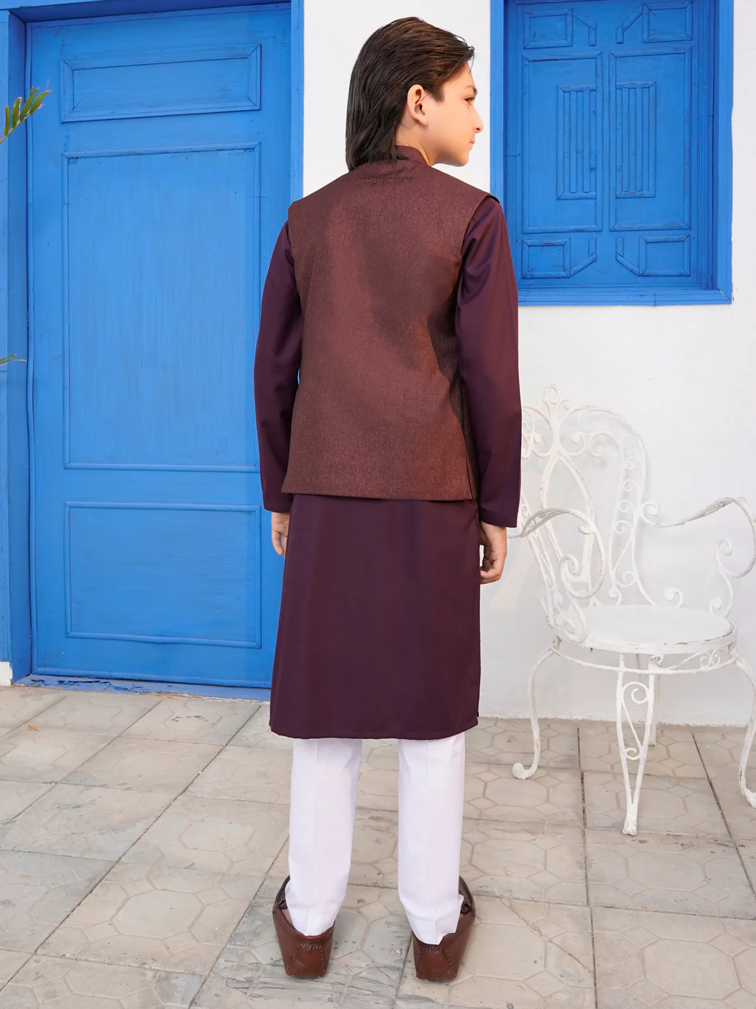 Maroon Blended Waistcoat - ALT-WC-012 - Image 3
