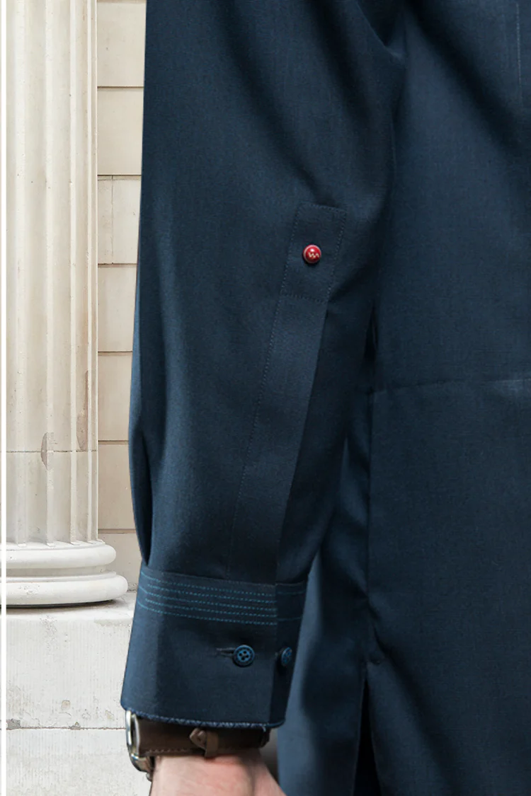 Navy Blue Cotton Kameez Shalwar - ALWA-KS-110 - Image 2