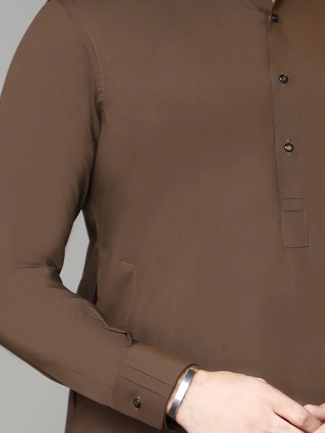 Brown Blended Kameez Shalwar - ALWA-KS-183 - Image 2