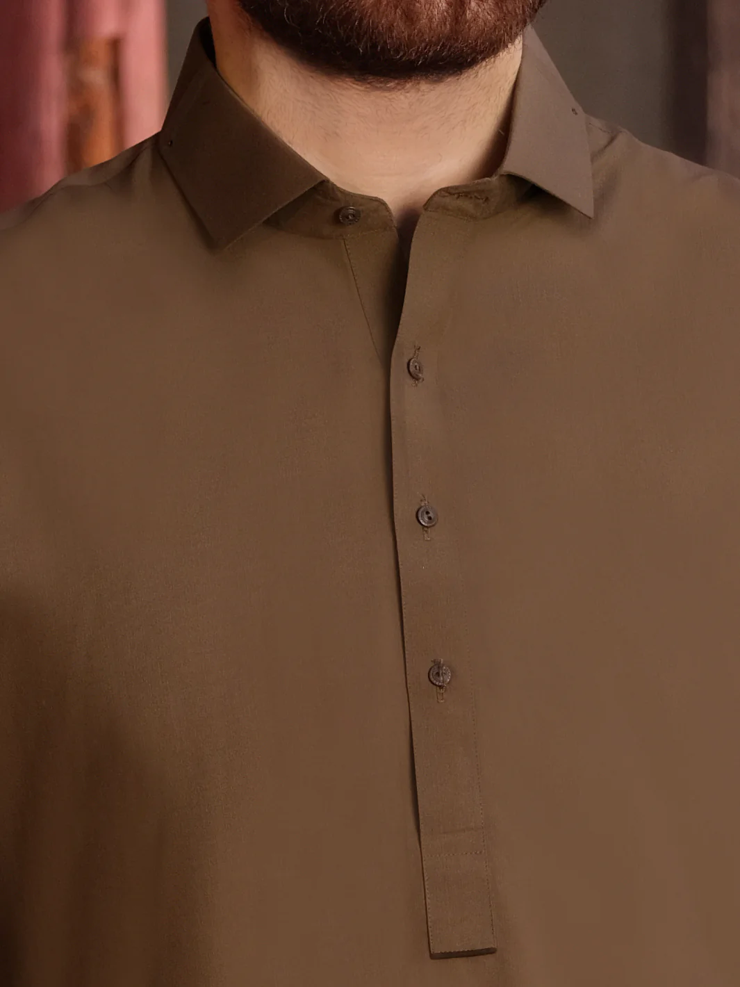 Brown Blended Kameez Shalwar - ALWA-KS-195 - Image 3