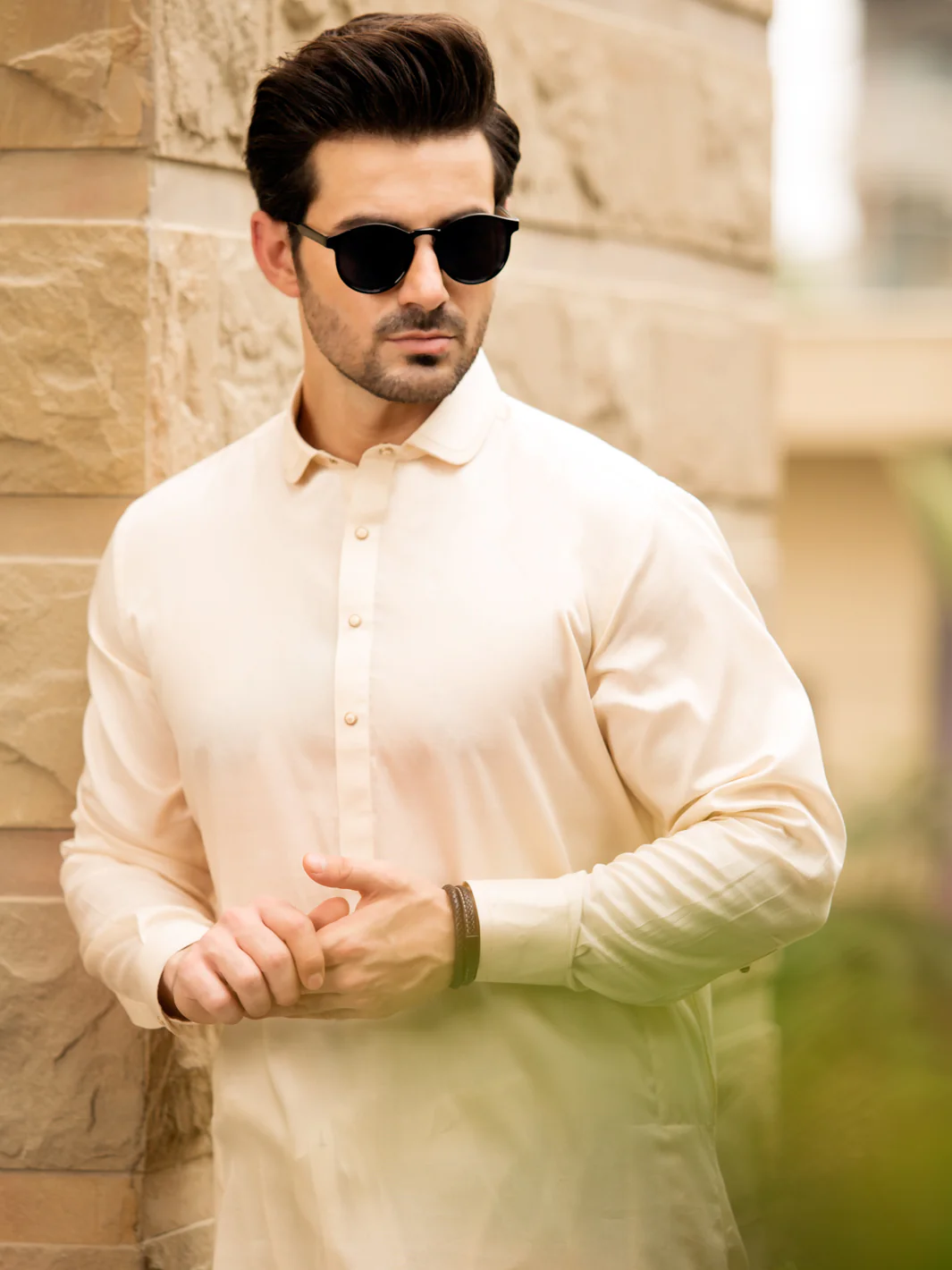 Off White Blended Kameez Shalwar - ALWA-KS-244 - Image 3