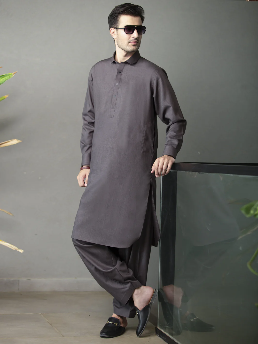Grey Kameez Shalwar - ALWA-KS-261
