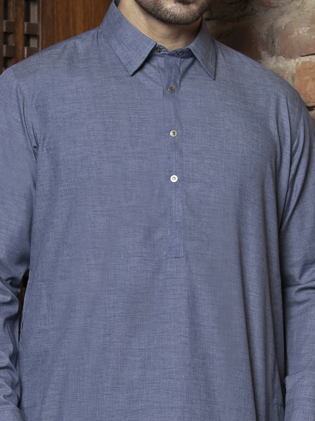 Blue Kameez Shalwar - ALWA-KS-264 - Image 3