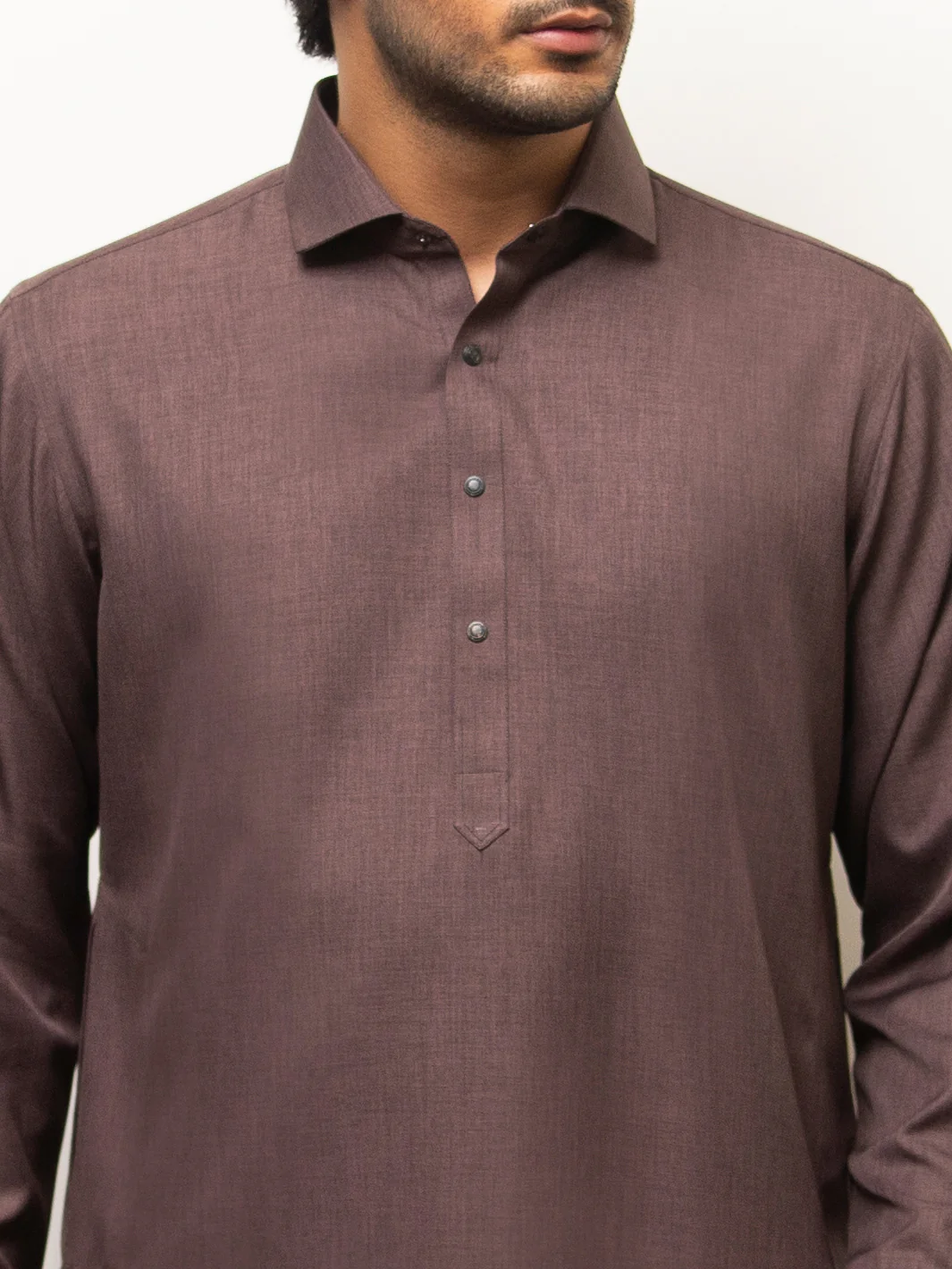 Brown Blended Kameez Shalwar - ALWA-KS-286 - Image 2