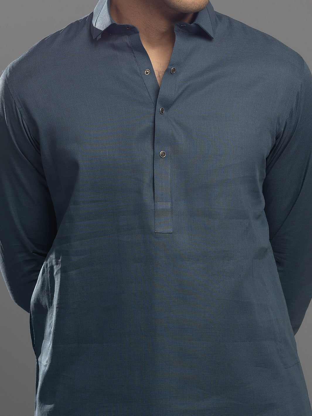 Blue Cotton Kameez Shalwar - ALWA-KS-343 - Image 2