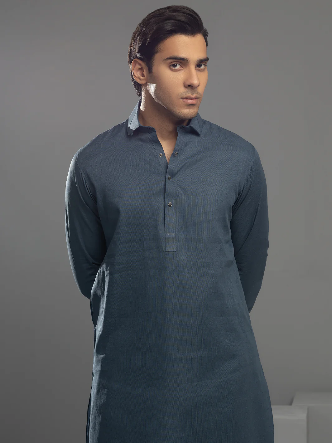 Blue Cotton Kameez Shalwar - ALWA-KS-343 - Image 4