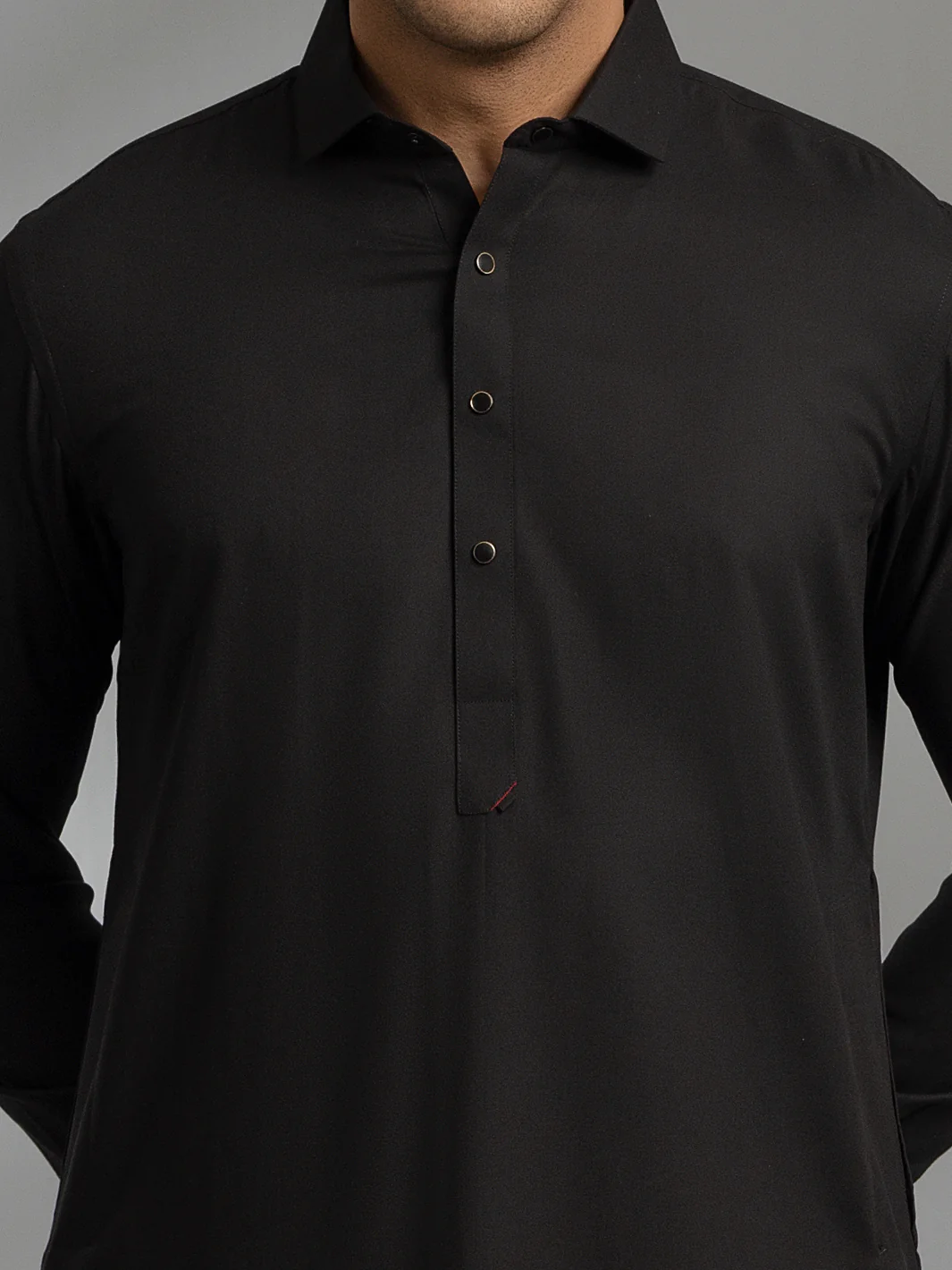 Black Blended Kameez Shalwar - ALWA-KS-347 - Image 2