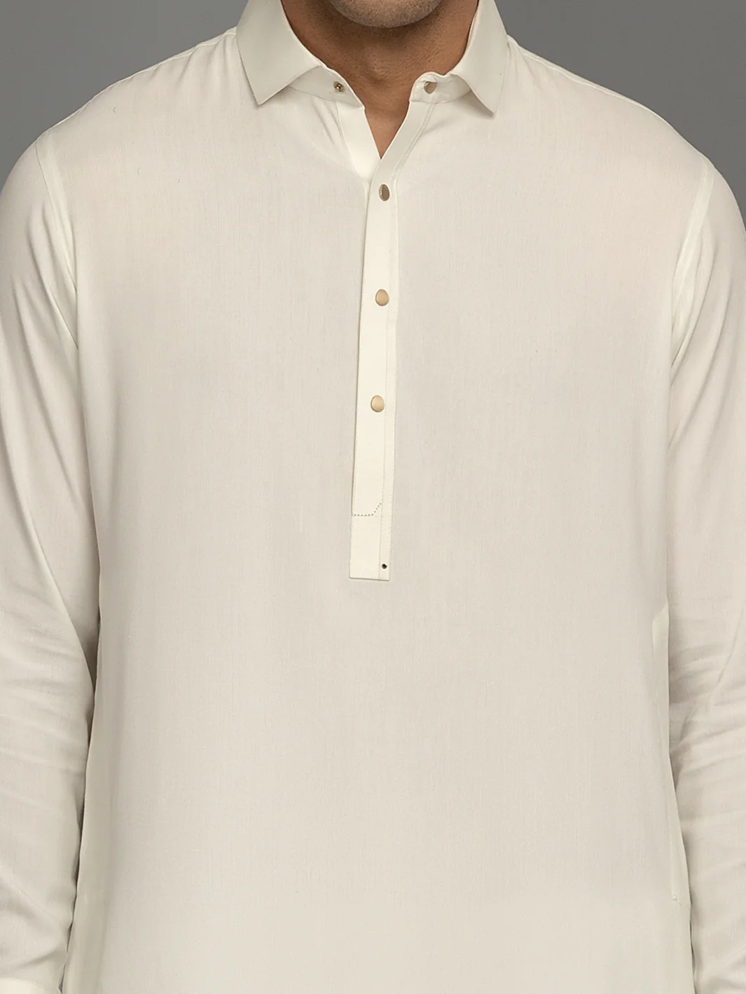 Off White Blended Kameez Shalwar - ALWA-KS-349 - Image 2