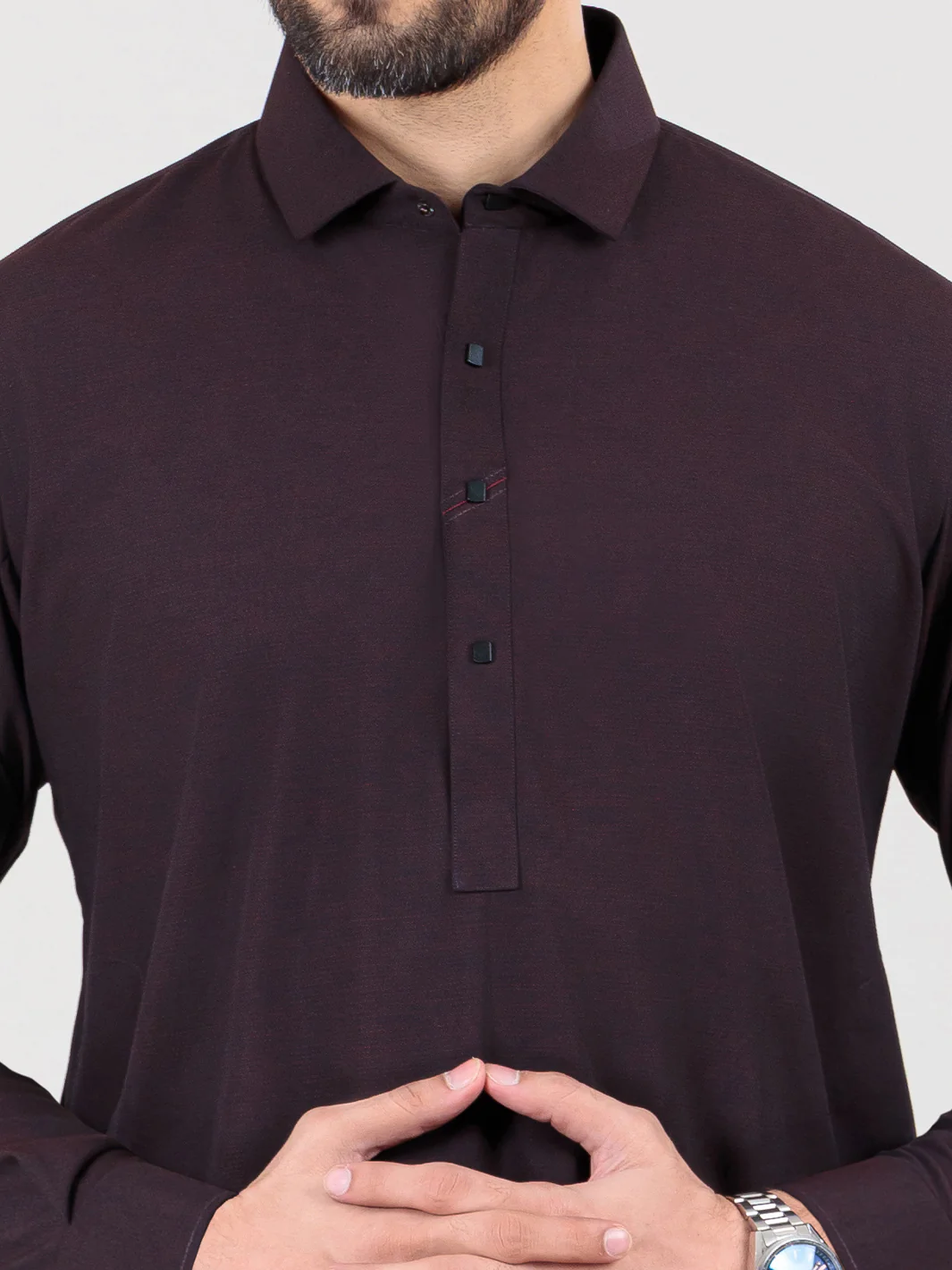 Maroon Blended Kameez Shalwar - ALWA-KS-358 - Image 2